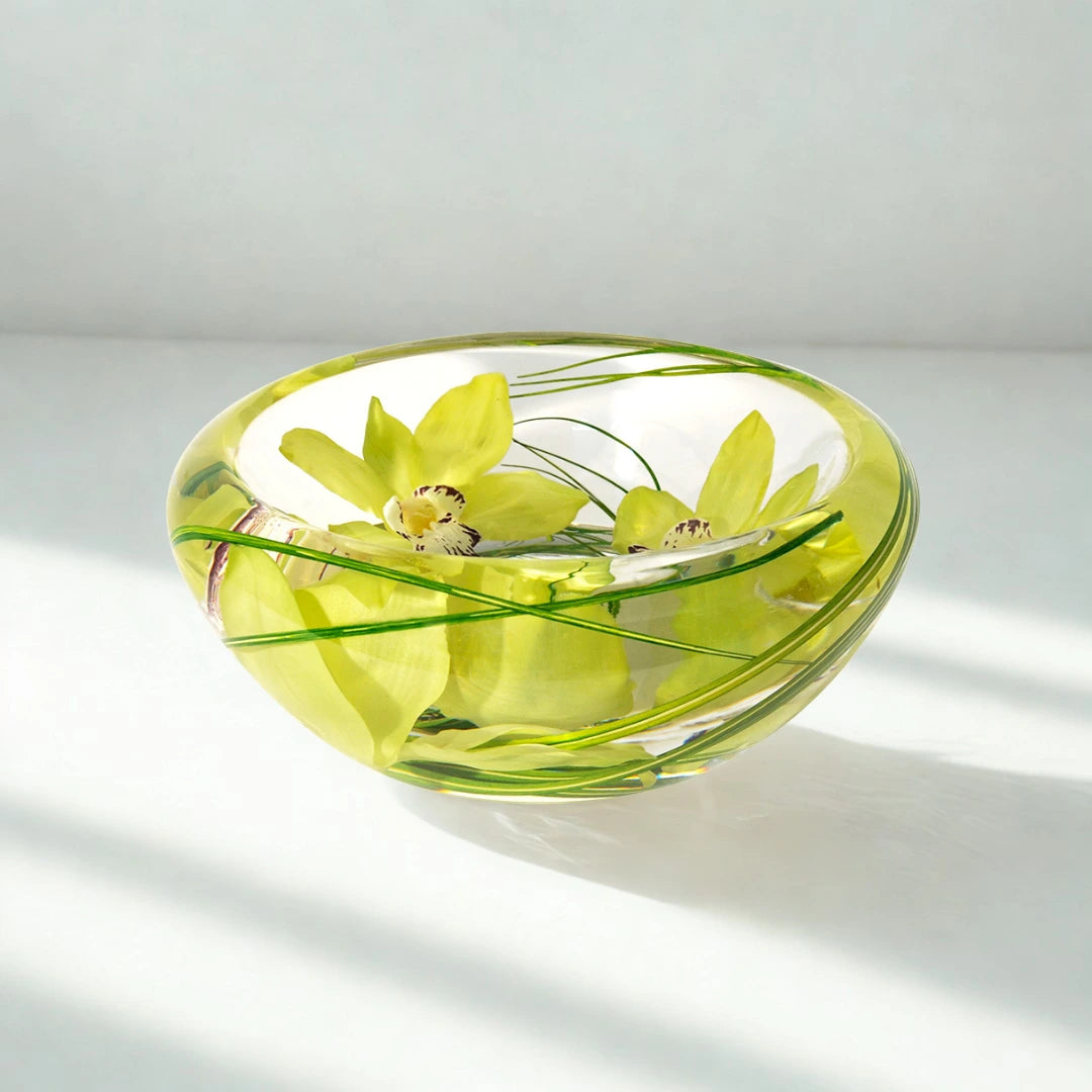 Green Cymbidium Flower Bowl