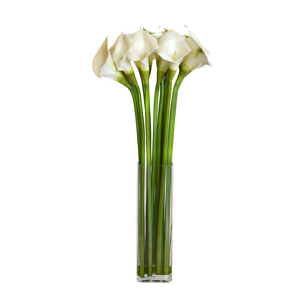 White Calla Lily Glass Vase • 2 Sizes