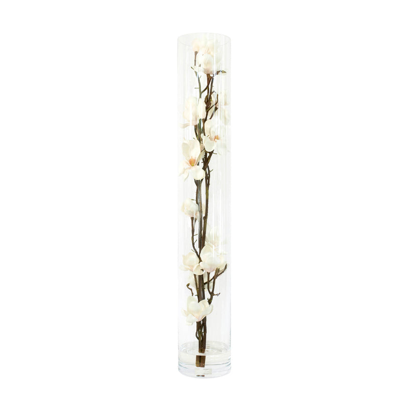 Champagne Magnolia Flowers in Tube Vase • 3 sizes