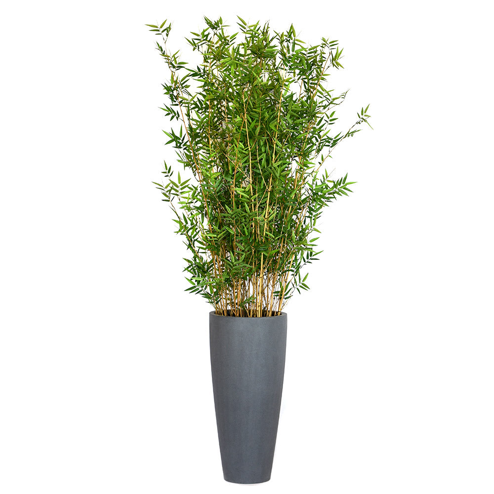 artificial potted plant bamboo Bamboo Plant in Grey Concrete Vase