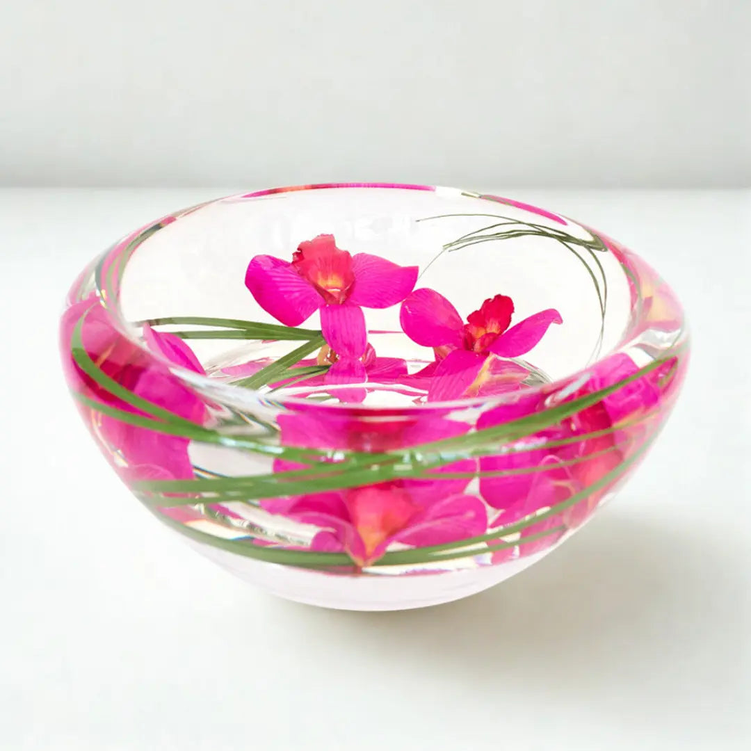 Fuchsia Dendrobium Flower Bowl