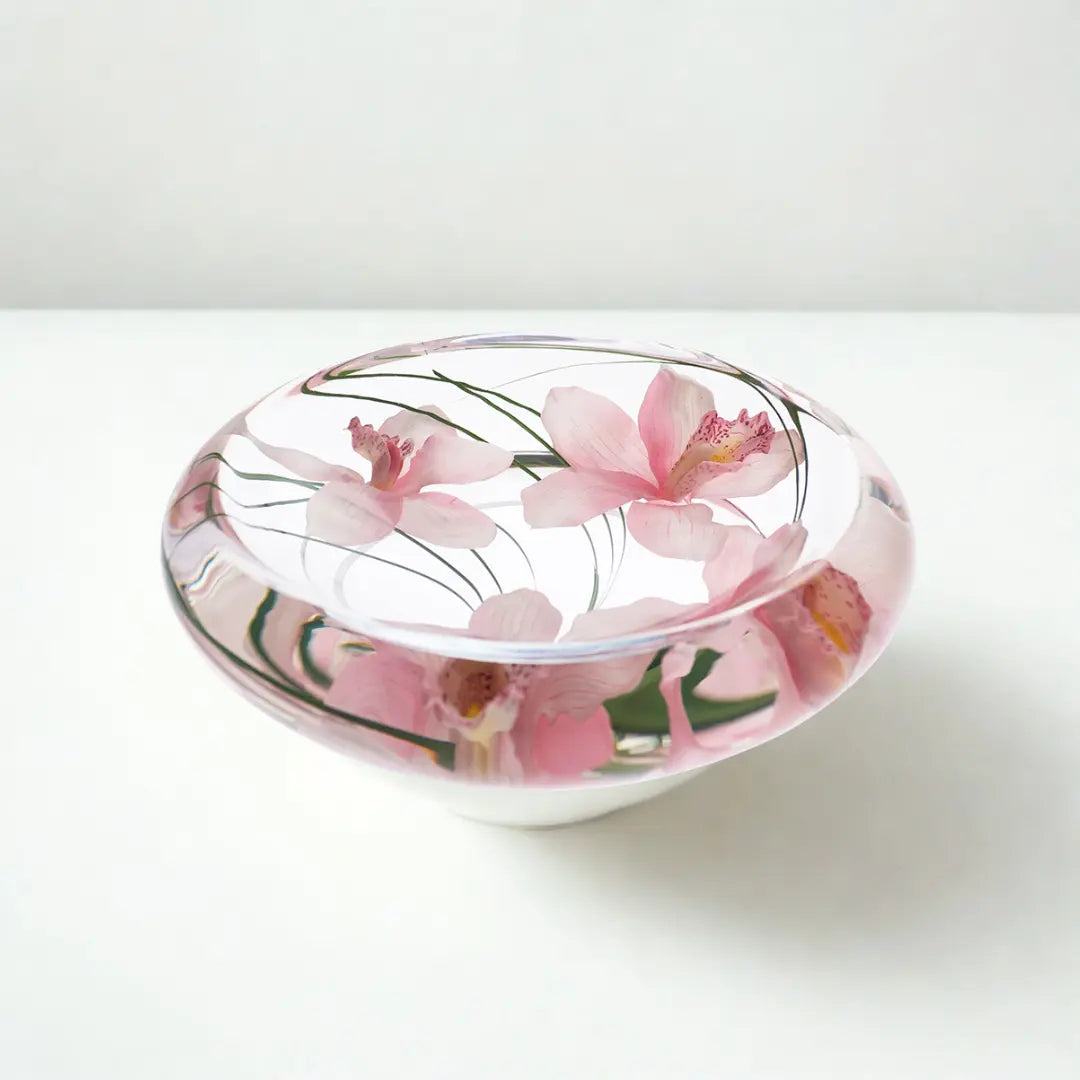 Pink Cymbidium Flower Bowl