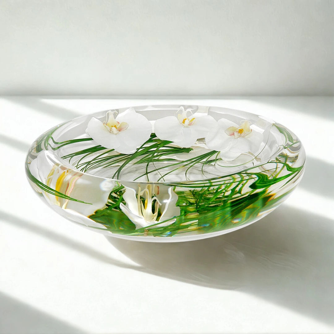 White Phalaenopsis Flower Bowl