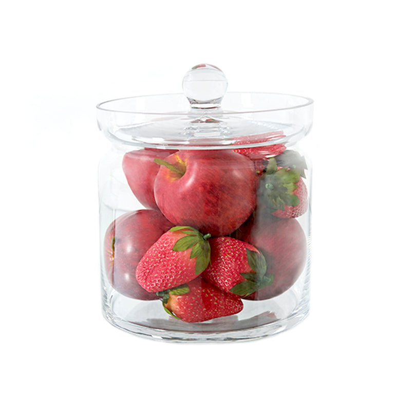 Apples & Strawberries 8"H Glass Canister
