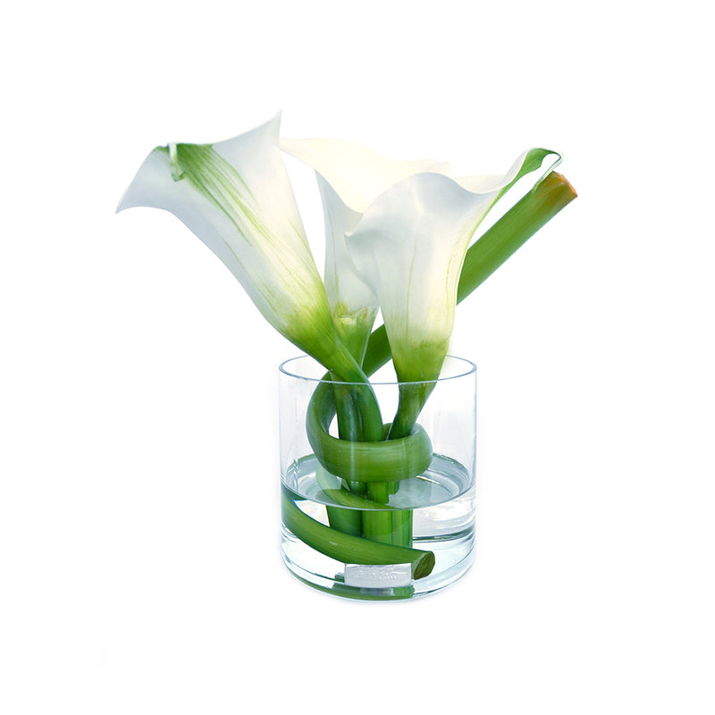White Calla Lily 4" Rota Vase