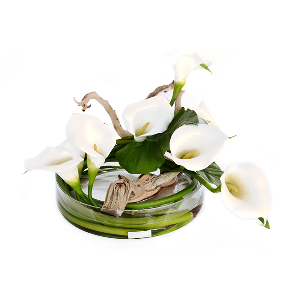 White Calla Lily & Driftwood Heritage Bowl