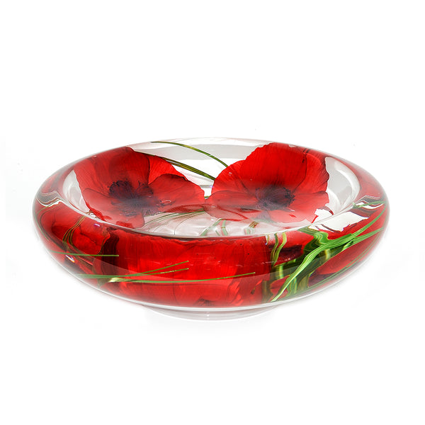 Red Poppy Flower Bowl Red Poppy Flower Bowl