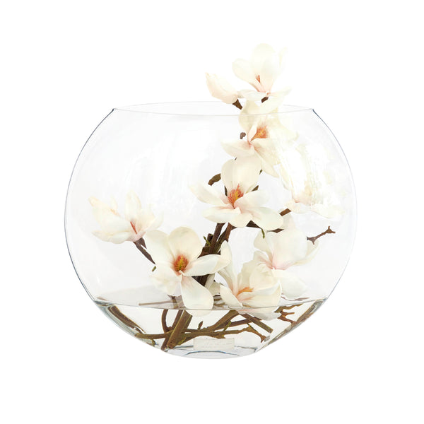 Champagne Magnolia in 13" Moon Vase