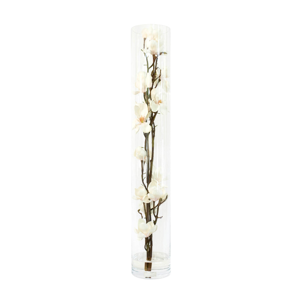 Champagne Magnolia Flowers in Tube Vase • 3 sizes