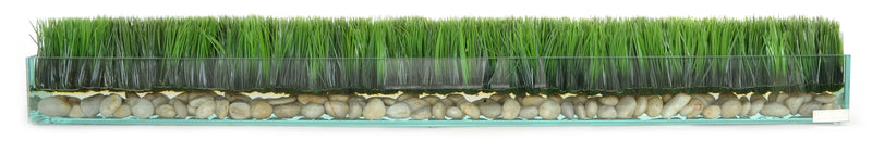 Grass & Stones in 48" Glass Plate Planter