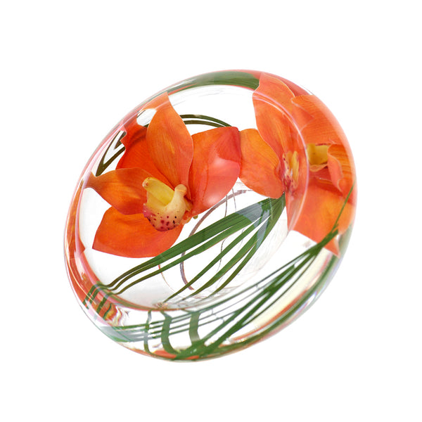 Orange Cymbidium Flower Bowl
