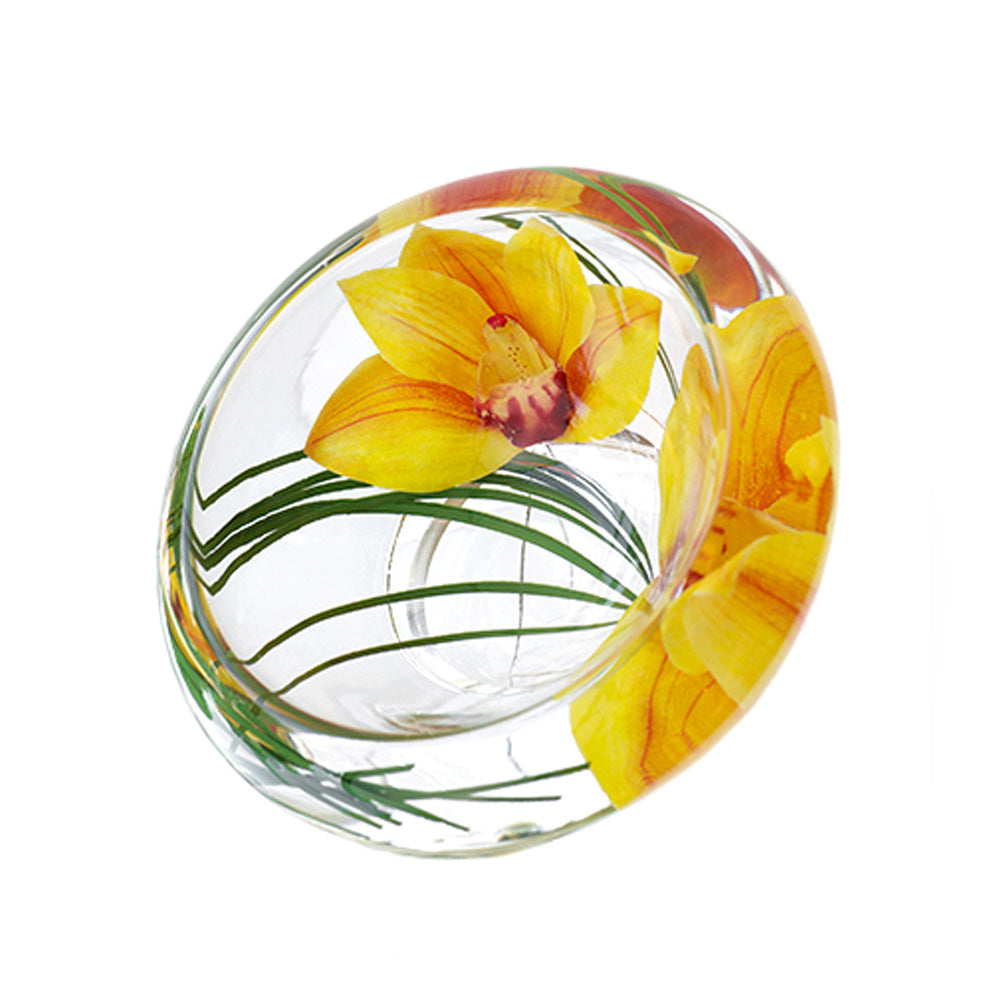 Yellow Cymbidium Flower Bowl