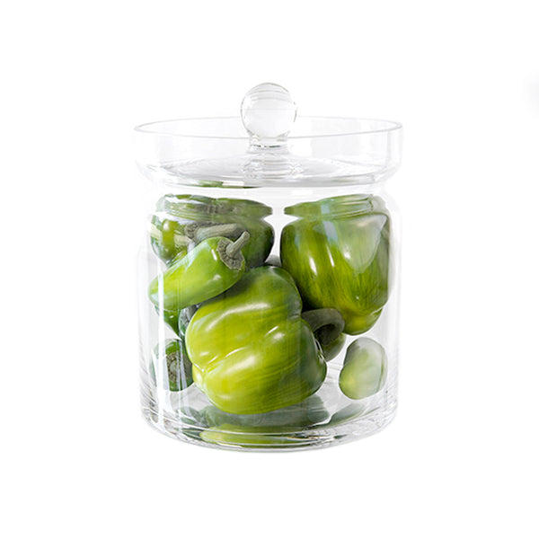 Green Peppers 8"H Glass Canister