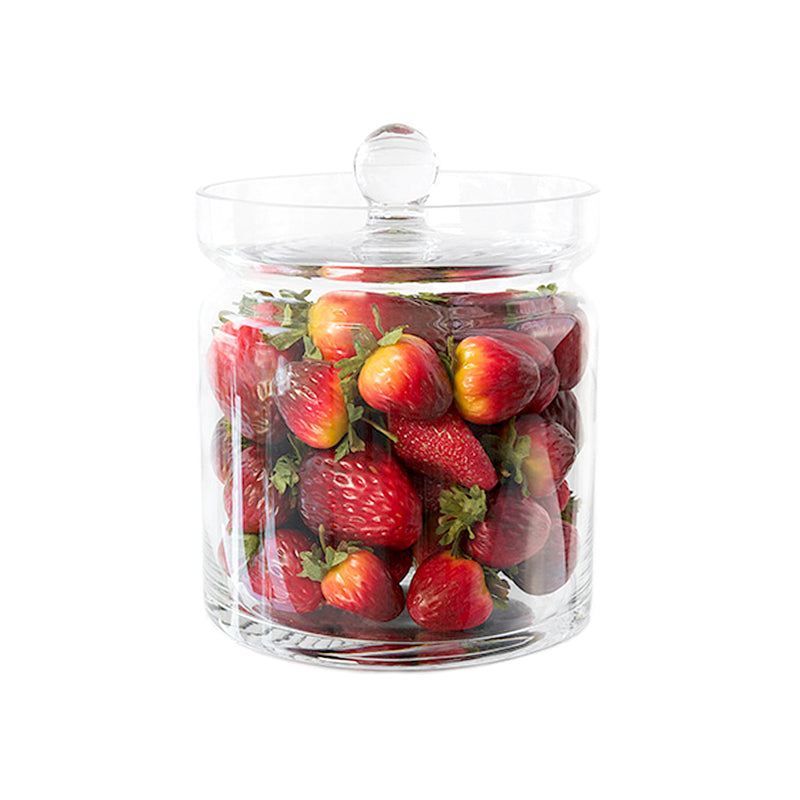 Strawberries 8"H Glass Canisters