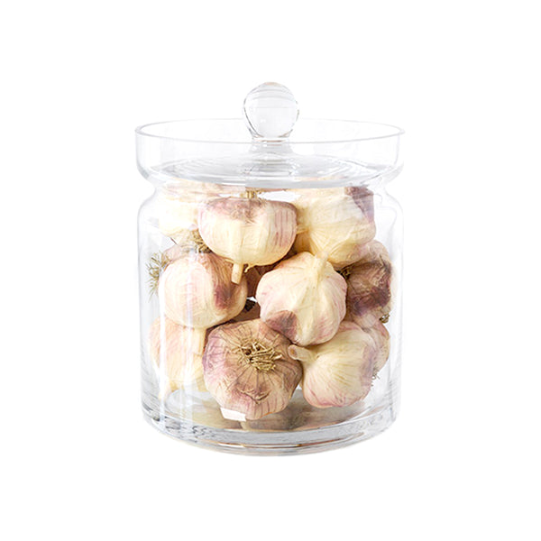 Garlic 8"H Glass Canisters