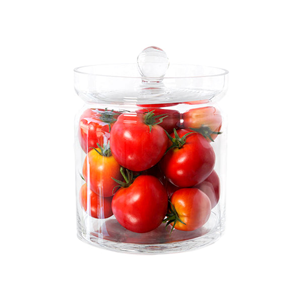 Red Tomatoes 8"H Glass Canisters