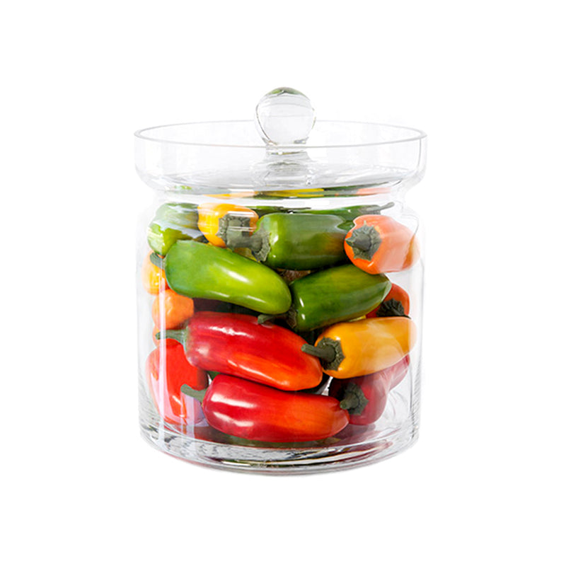 Mixed Peppers 8"H Glass Canisters