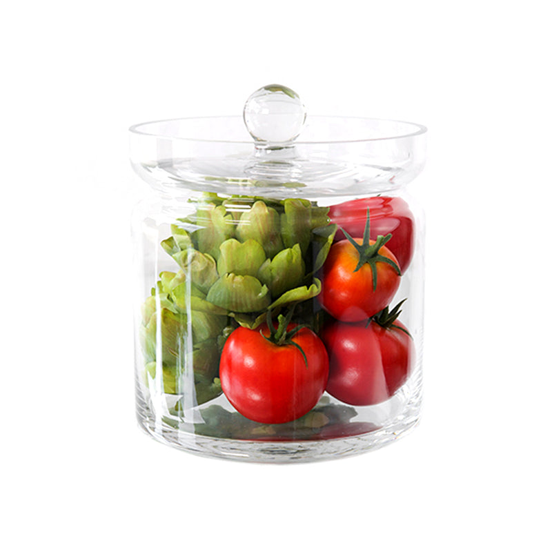Tomatoes & Artichokes 8"H Glass Canisters