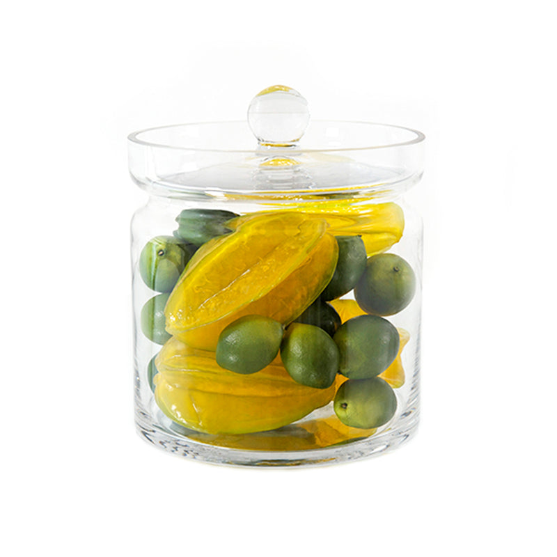 Lime & Star Fruit 8"H Glass Canister