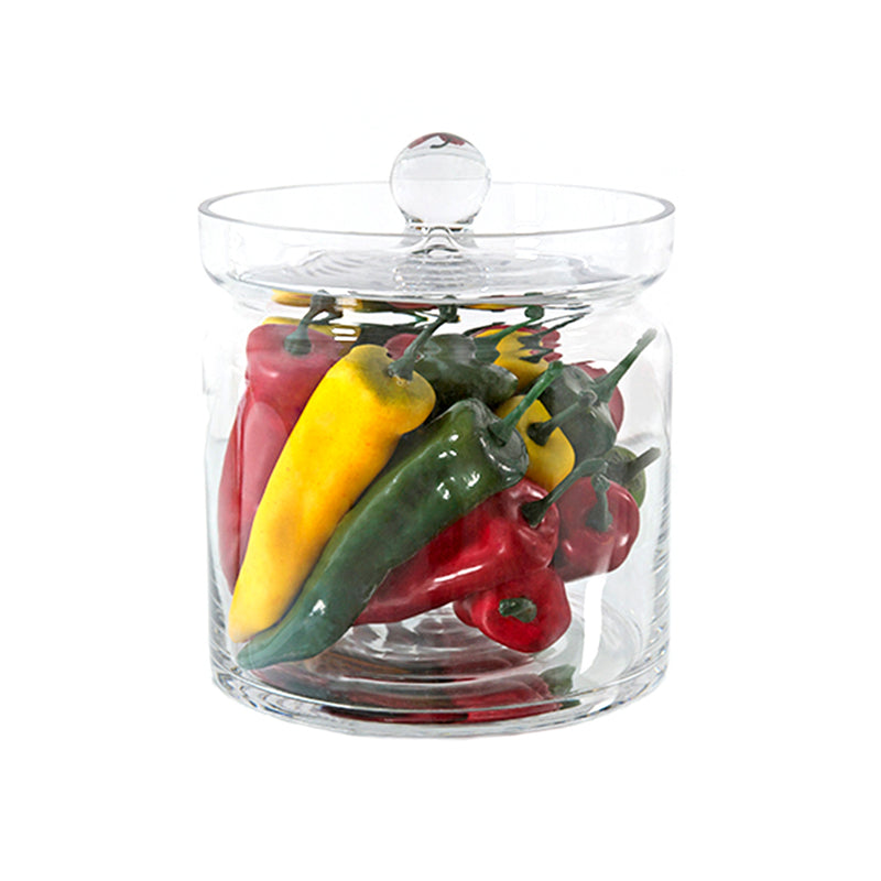 Mixed Chillies 8"H Glass Canister
