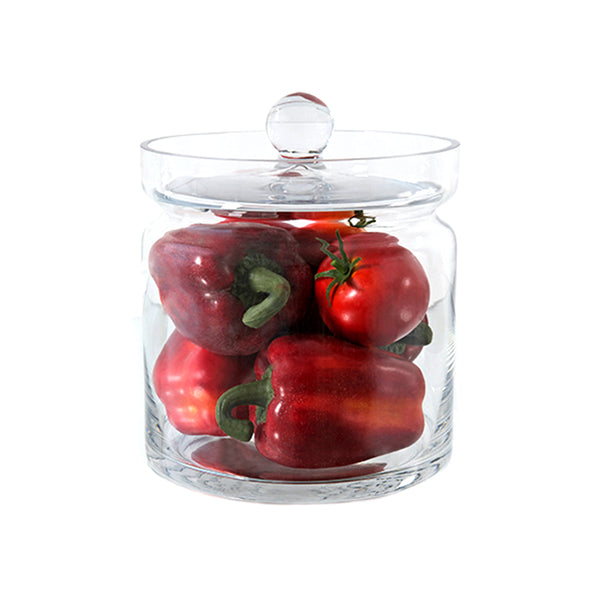 Red Bell Peppers & Tomatoes 8"H Glass Canisters
