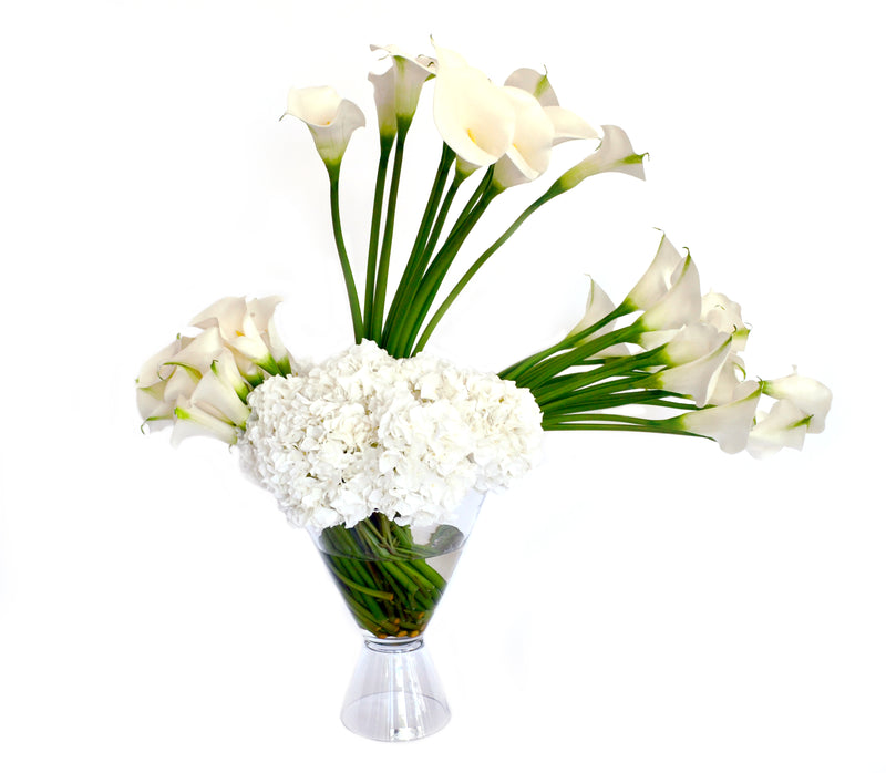 Calla Lily & Hydrangea 20" Flare Vase