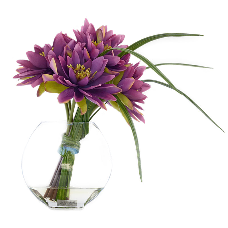 Purple Lotus & Flax 10" Moon Vase