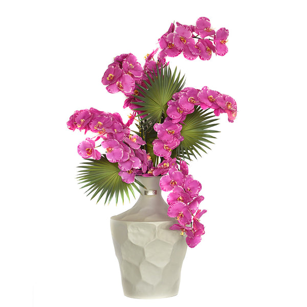 Radiant Phalaenopsis in Grey Tall Vase