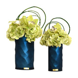 Green Hydrangea, Cymbidium Fresh Cut Blue Rota Vase